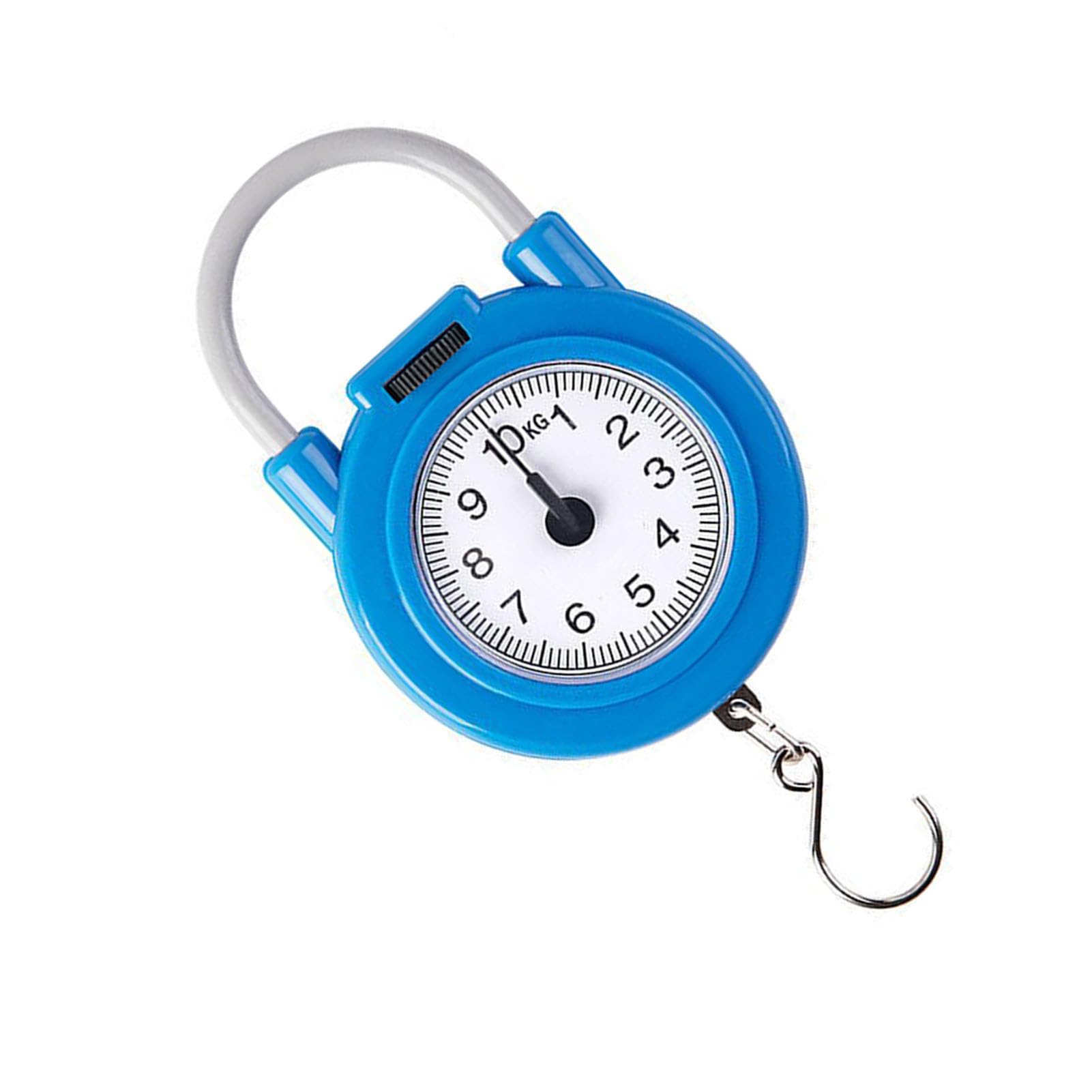 Wskaźnik Szybkiej Wagi, 10 Kg Ręczna Waga Bagażowa Waga Sprężynowa Waga Sprężynowa z Hakiem na bagaż Waga Wisząca do Gotowania Pieczenia Kemping Wędkarstwo (BLUE)