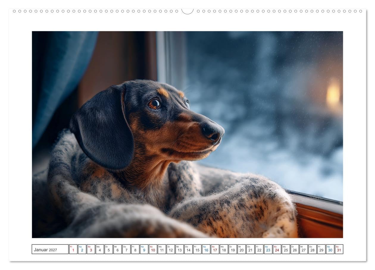 Kleine Beine, großes Glück (Wandkalender 2027 DIN A2 quer), CALVENDO Monatskalender: Dieser Dackelkalender begleitet dich mit 12 Monaten voller ... und herzerwärmender Momente. (CALVENDO Tiere)