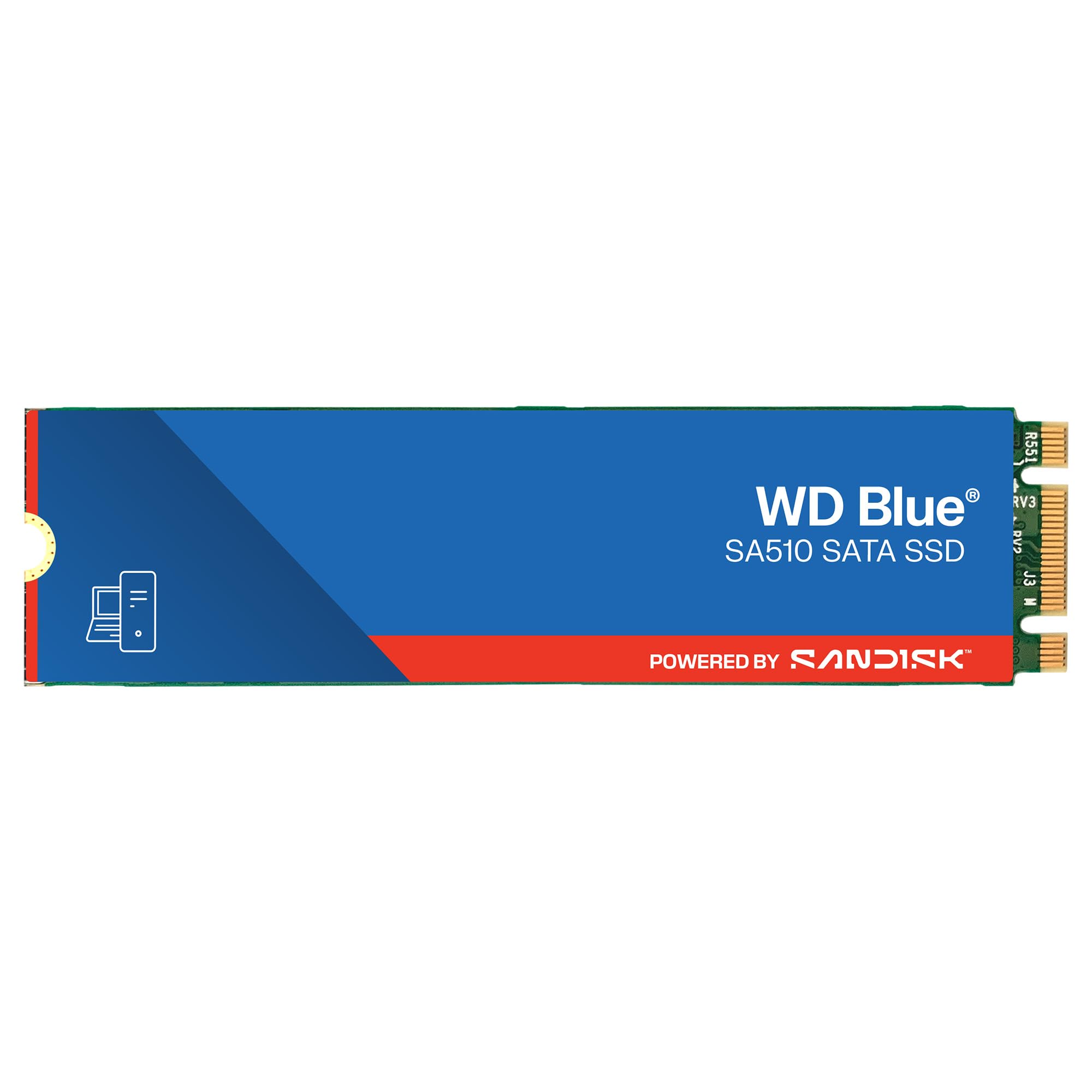 WD Blue SA510 SATA SSD 250 GB M.2 2280 (Lesen bis 555 MB/s, Schreiben bis 440 MB/s, Upgrade für PC/Laptop, dreimonatiges Probeabo von Dropbox Professional, Western Digital SSD Dashboard)