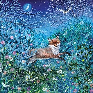 Museums & Galleries Lucy Grossmith Fox in Moonlit Garden Art Greeting Card
