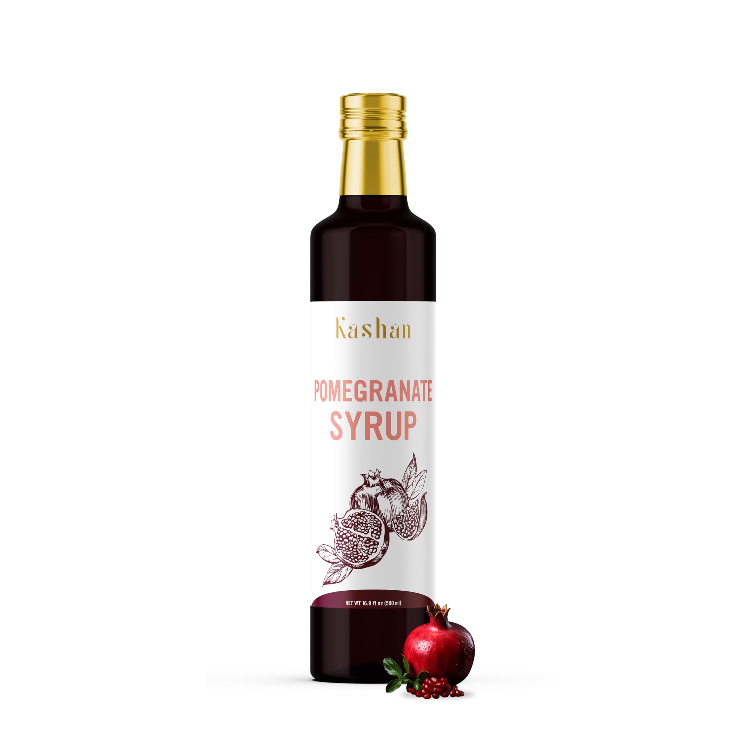 KashanPomegranate Syrup -Flavour Frappes, Add to Cocktails, Smoothies, Milkshakes and Coffee, Food Grade Baking, Food Flavoring, Beneficial For Health 16.9 Fl Oz (500ml)