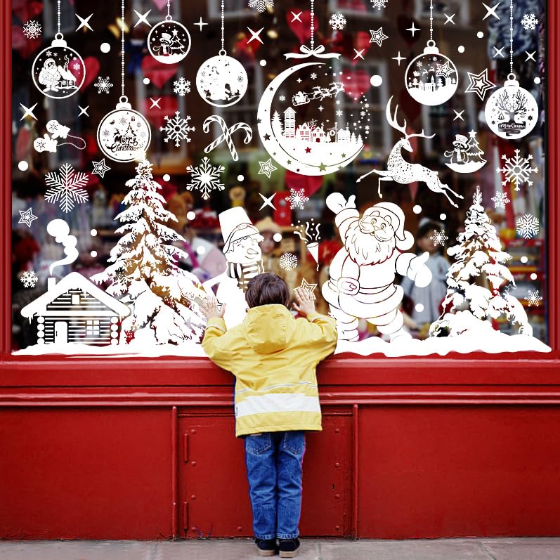 Heekpek 260 Stück Fensterbilder Weihnachten Selbstklebend Groß,...