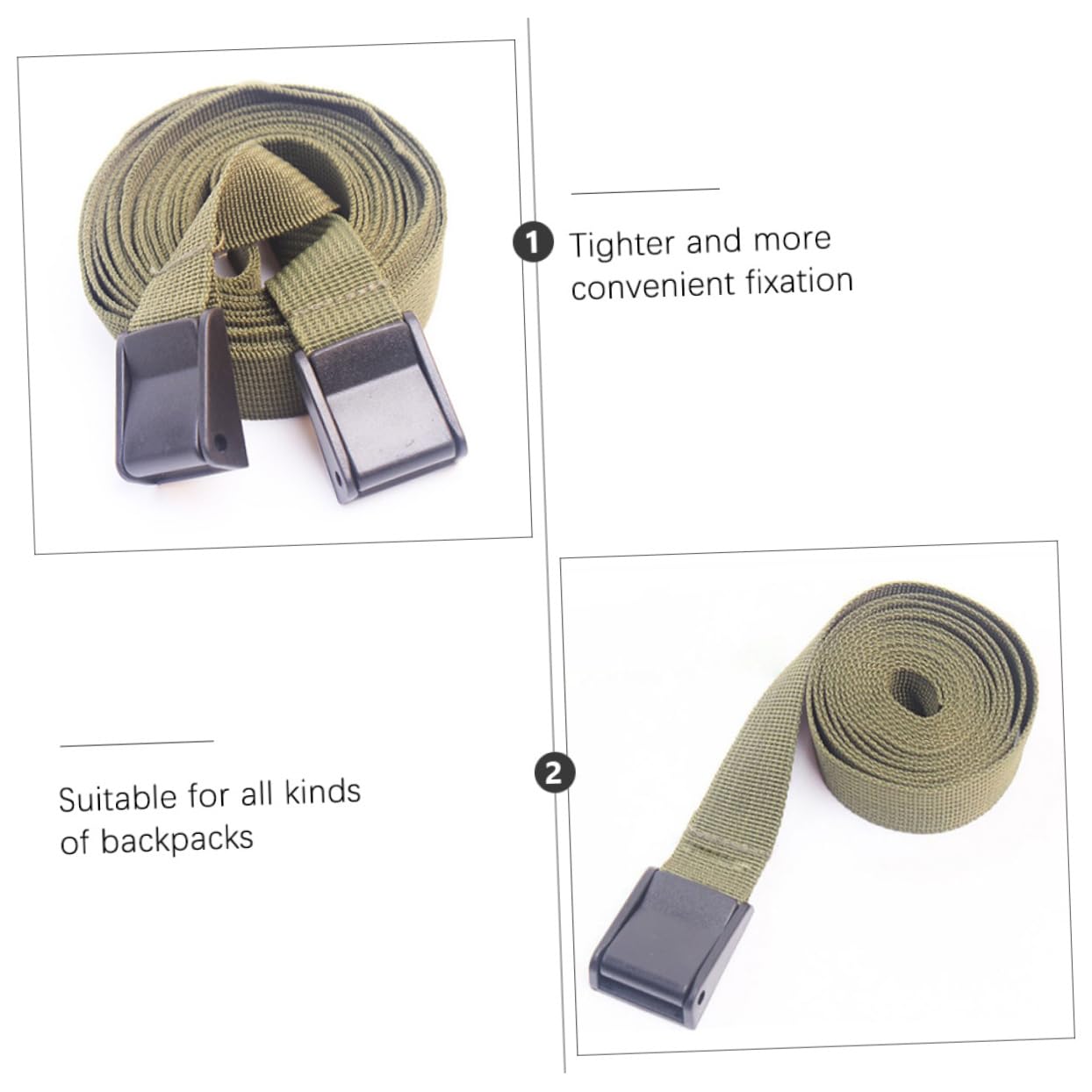 HOODANCOS 3x Zurrgurt Mit Schnellverschluss – 210 Cm, Militärgrün, Robust & Umweltfreundlich – Für Camping & Outdoor