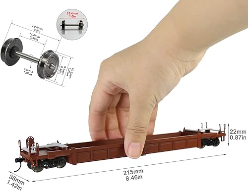 Miniatura 4 de Evemodel C8749 HO Scale 40ft Well Car 1:87 Fondo cóncavo 40' Carro de coche plano (3pcs - marrón) 3 piezas - marrón,1pc-marrón,3 unidades - azul,1