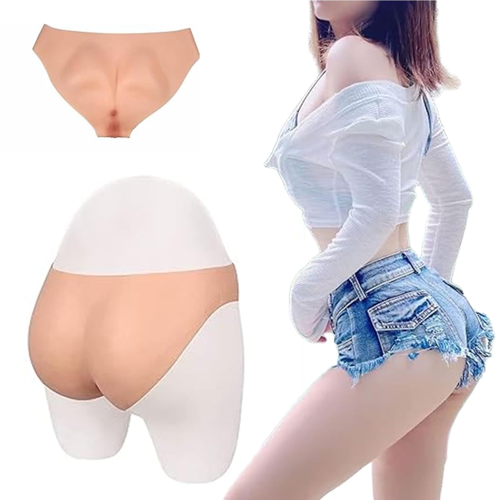 Mutandine A Triangolo in Silicone da Donna,Modellatore del Corpo,Controllo E Push-Up,Slip Che Sollevano I Fianchi,Lingerie Nascosta per Crossdresser