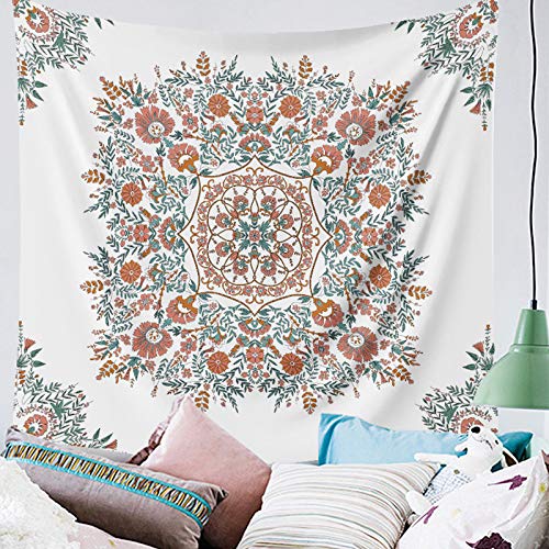 Lang Xuan Mandala Tapestry Wall Hanging Flower Psychedelic Tapestry Wall Hanging Decor For Living Room Bedroom Bohemian Plant Print thumb #2