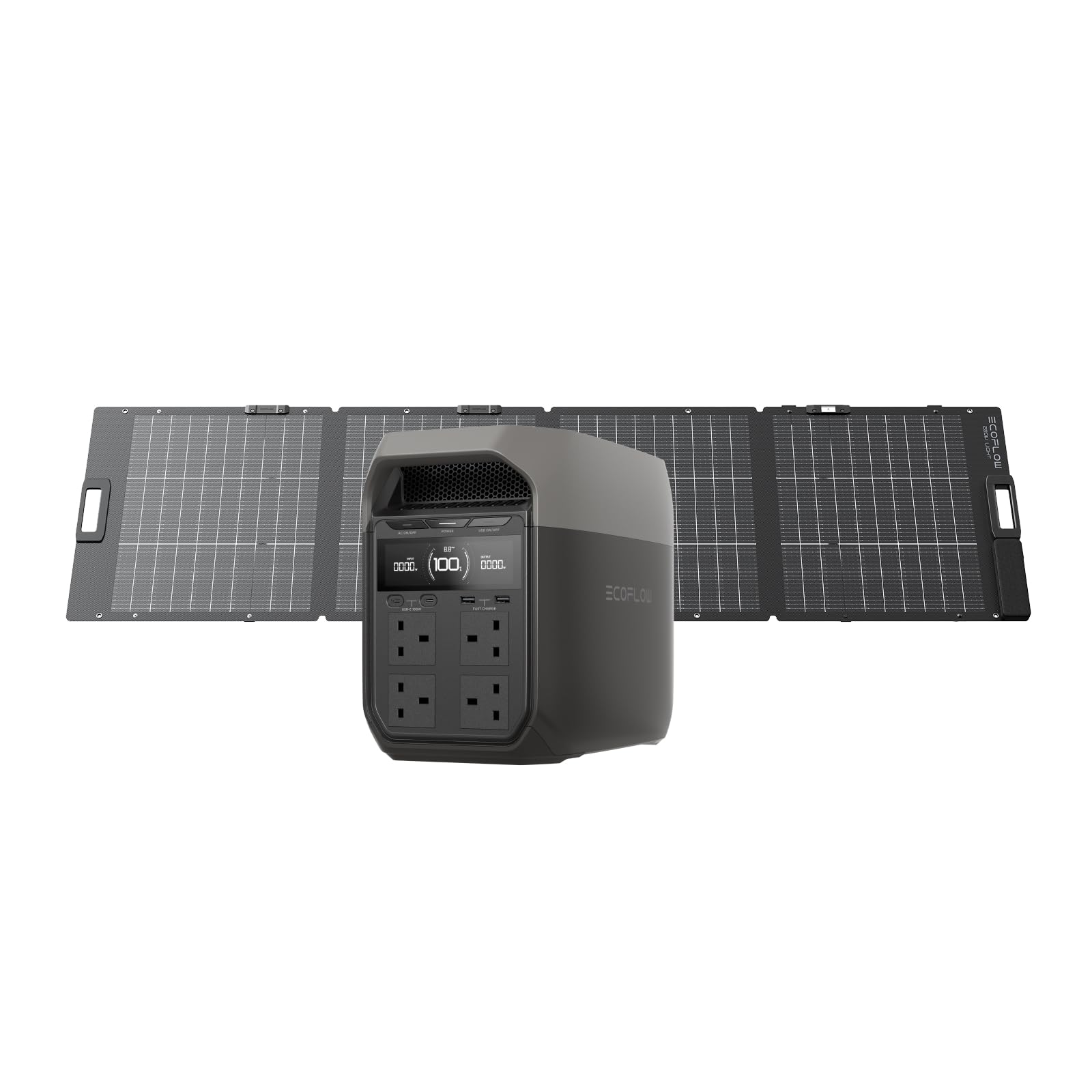 Ef Ecoflow Green Ecoflow Delta 3 Portable Power Station With 220W Solar Panel, 1024Kwh Solar Generator, The Product Is Unused, Only Part Of The Packaging Is Defective (Renewed)