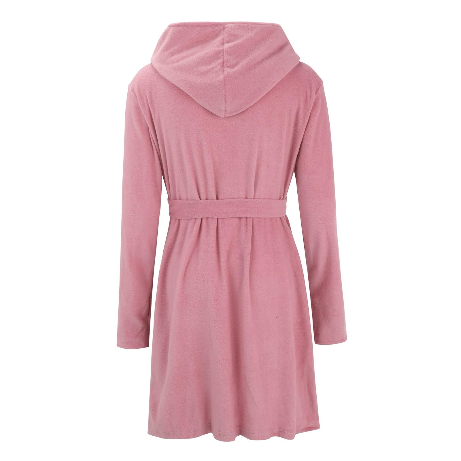 Generisch Albornoz de algodón para hombre, con capucha, bata larga para sauna, camisón grueso de flojel, poncho de baño, toalla, tallas grandes, bata de invierno, ropa de dormir con bolsillos y