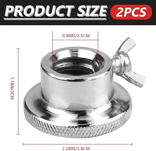 Miniatura 2 de YOLUFER 2 Uds tuerca antideslizante 0.984 in barra estándar Spin-Lock Collars Tornillo Abrazaderas Dumbell Levantamiento de pesas