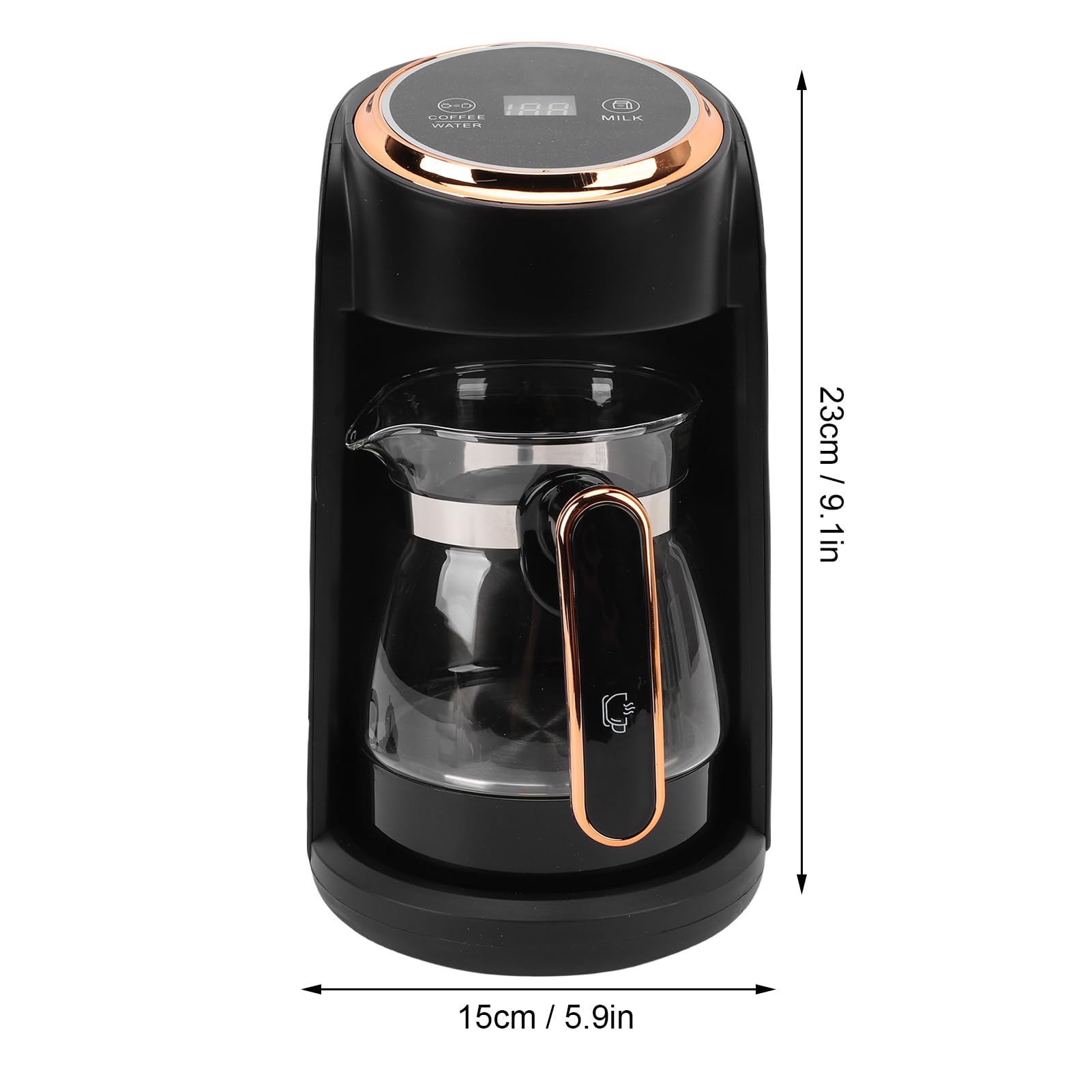 Türkische Kaffeemaschine, 600 Watt, 300 ml Fassungsvermögen, mit automatischer Abschaltfunktion, vollautomatisch, geeignet für Zuhause, Büro und Reisen.