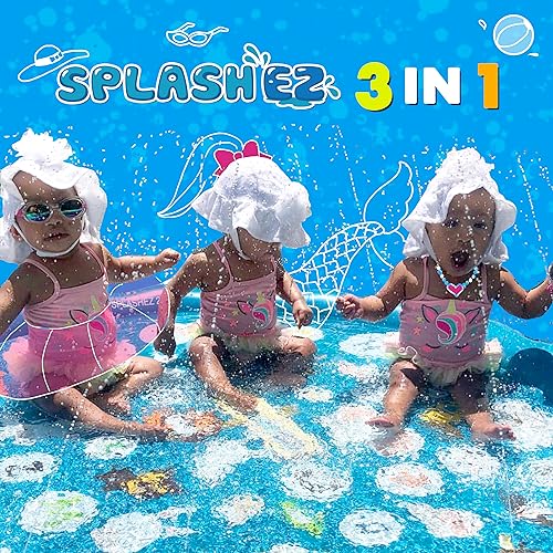 Image of SplashEZ 3-in-1 Splash Pad, Sprinkler for Kids & Baby Pool for Learning - Toddler Sprinkler Pool, 60'' Outside Water Toys - inchfrom A to Z inch Outdoor Play Mat for Babies & Toddlers