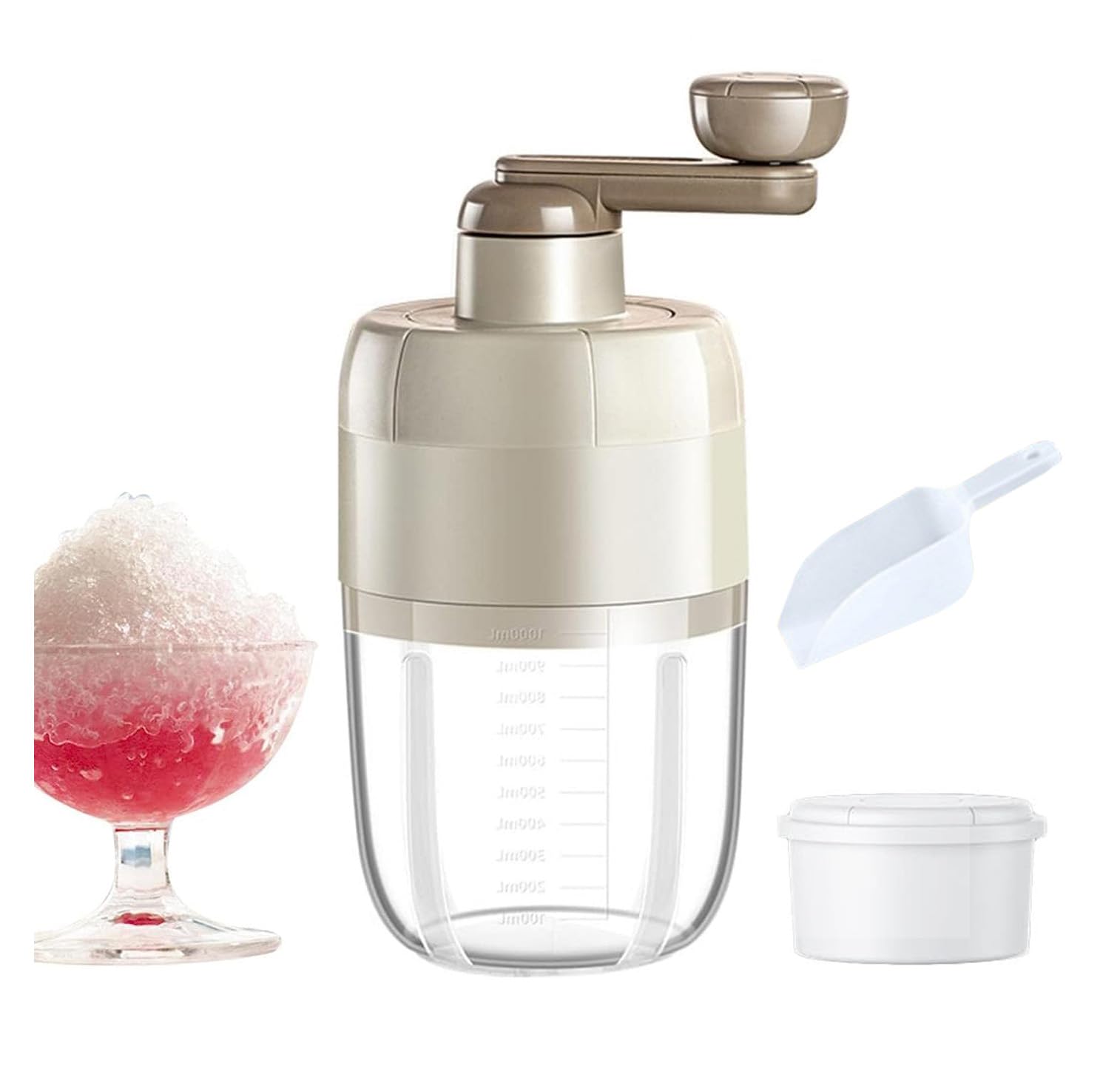 YY YITIKA Hand Crank Shaved Ice Machine | Snow Cone Maker with Ice Cube Tray,Ice Chopper, Snow Cone Machine, Ice Grinder, Snow Cone Maker for Slush Drinks, Snow Cones