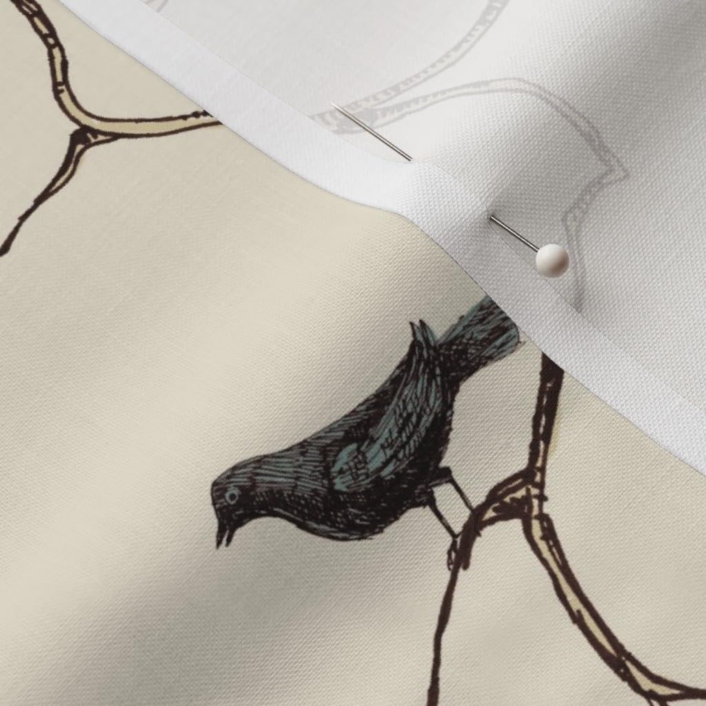 Spoonflower Fabric - Birds Branches Tree Halloween Printed on Petal Signature Cotton Fabric by The Yard - Sewing Quilting Apparel Crafts Decor