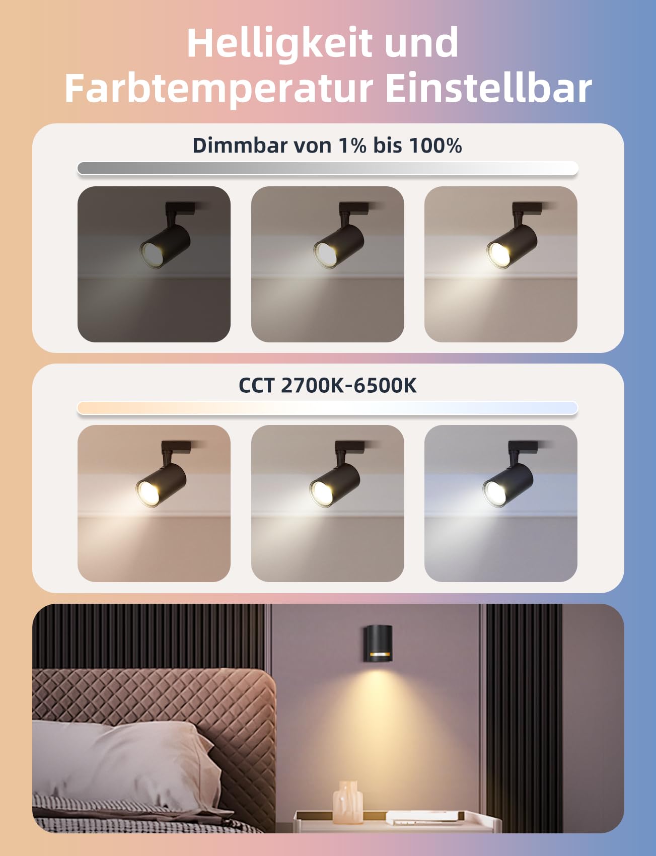 Aigostar Mesh - 6.5W GU10 Alexa Glühbirne Bluetooth Mesh, Smarte Glühbirne Funktioniert mit Alexa, GU10 LED Smart Bulb 555LM CCT(2700K-6500K), 6 Stücke (mit Bluetooth-Fernbedienung und Gateway)