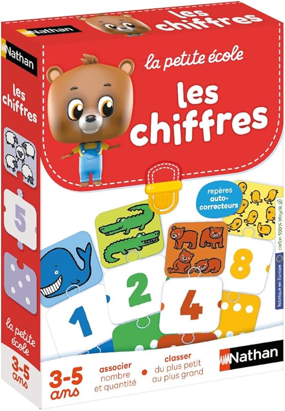 Nathan - La Petite Ecole, Les Chiffres - Associer Nombre Et Quantité - Apprendre Ã€ Compter - Jeu Educatif - Coffret De 6 Jeux Progressifs - Pour Enfants De 3 Ã€ 5 Ans