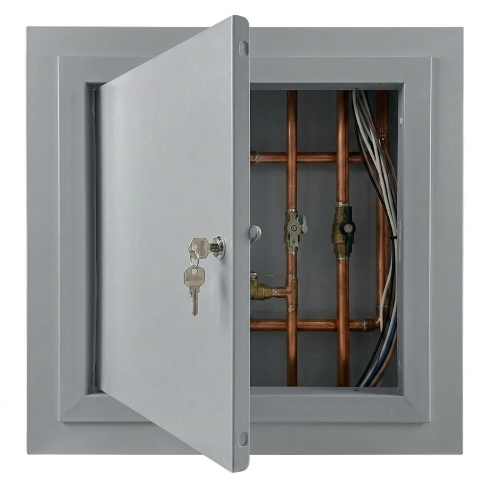 Yqyhnb Gray Access Panel 300X300mm Metal Inspection Hatch, Aluminium Lockable Access Door For Wall And Ceiling, Flush Fit Service Point Cover For Electrical And Plumbing(,70X80cm)