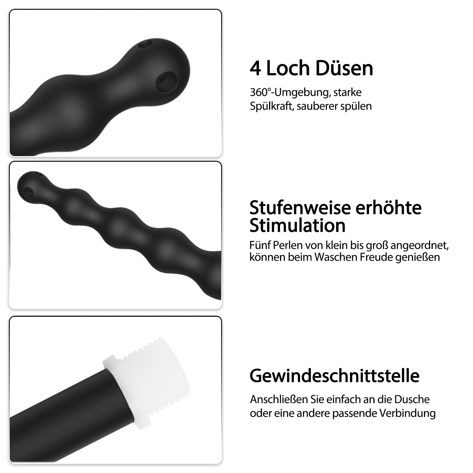 BDSMJOY tubo flessibile per doccia con Plug anale cavo trasparente, Doccia Clistere in Silicone, clistere per Anale Vaginale Colonic, Plug Anale Sex toys Donne Uomo