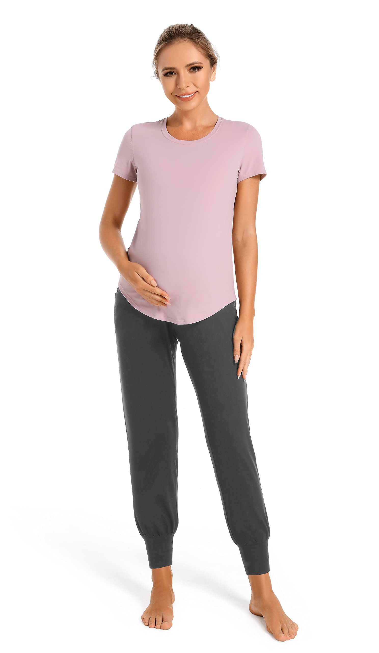 V VOCNI Pantalones cortos de maternidad para mujer, para correr, hacer ejercicio, yoga, caminar