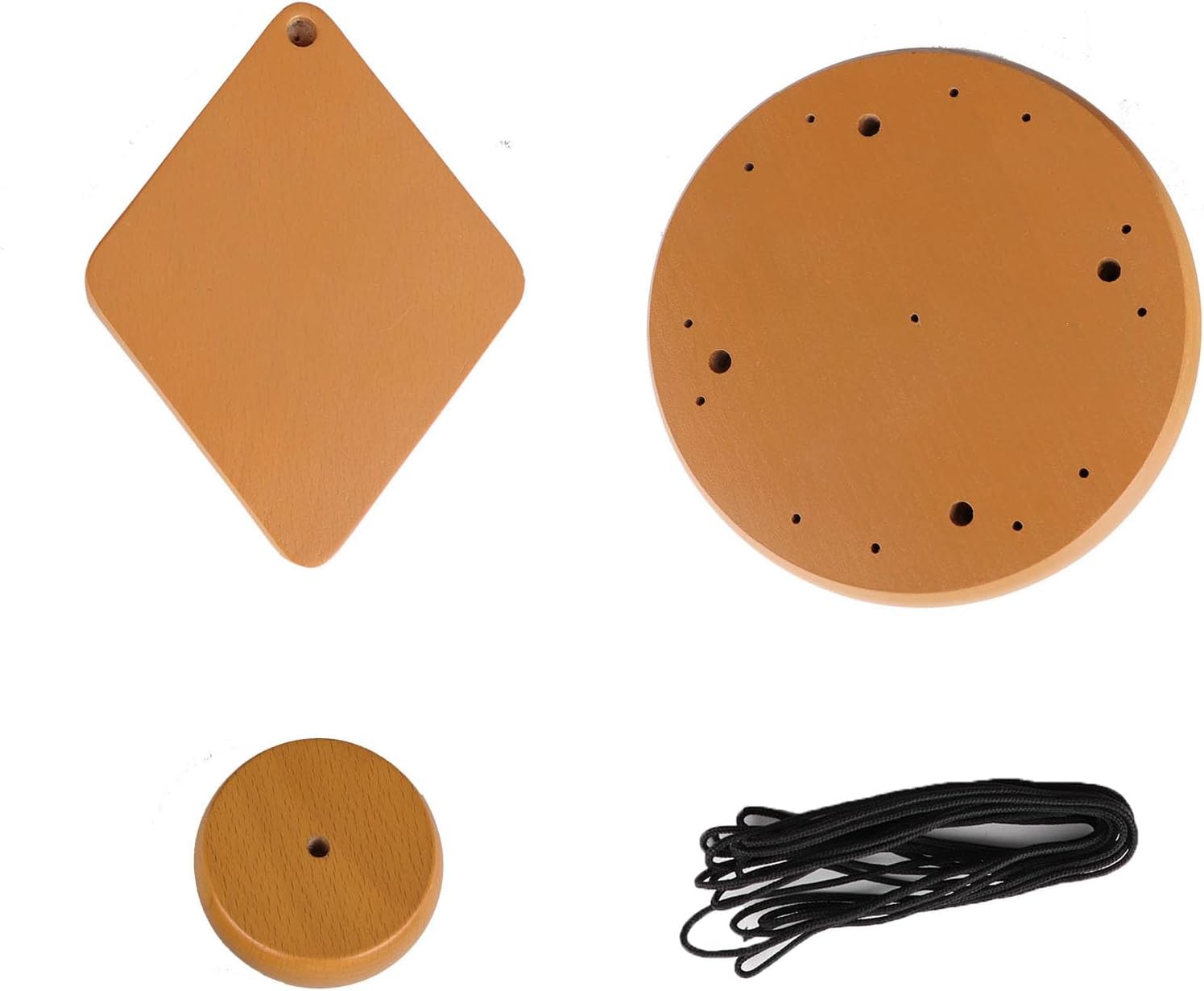 Wind Chime Making Parts - Clapper, Top, Wind Catcher, Nylon Cord Set, Mahogany Material, Perfect for DIY Windchime, Handmade Wind Chime Replacement Kit