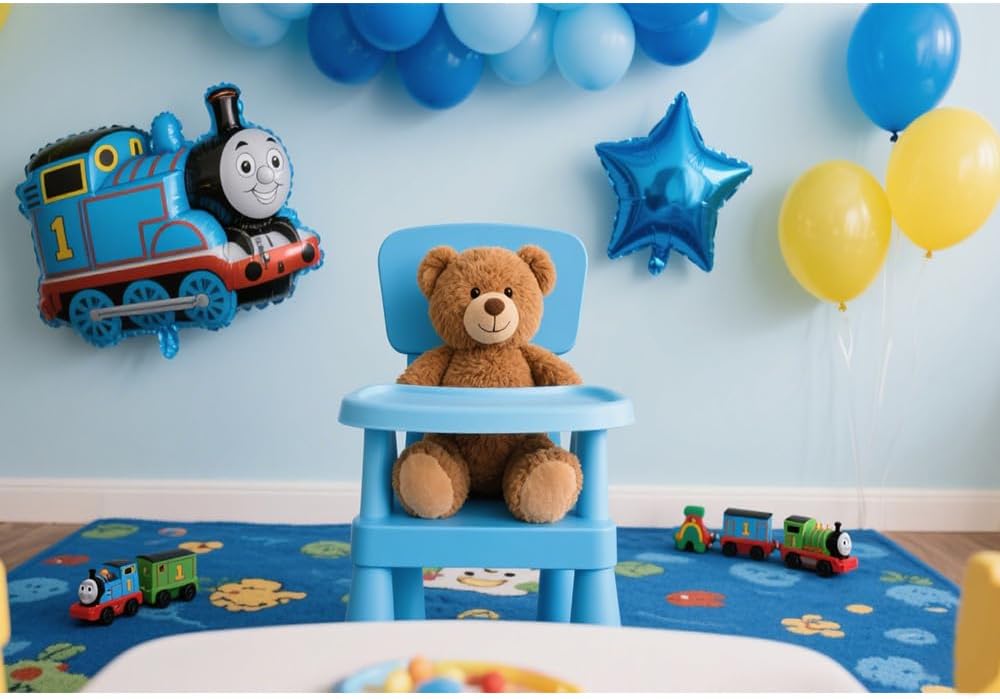 Thomas Train birthday party supplies, including banner, Pentagram balloon, Latex Balloons, It is very suitable for boy's and girl themed birthday party supplies - Image 6