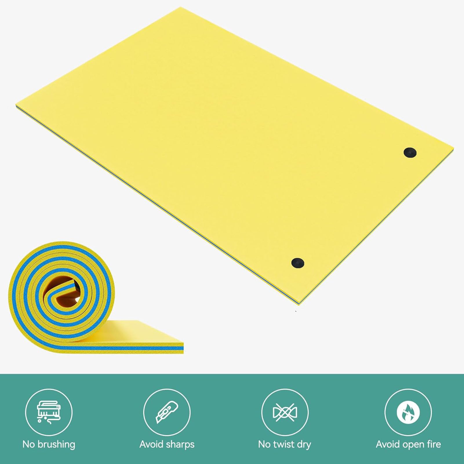 Flotador Enrollable para Piscina, Colchonetas de Piscina Flotantes, Colchoneta Flotante para Agua, Espuma XPE de 3 Capas Duradera Muelle Flotante Portátil,3.5m×0.9m×3.3cm