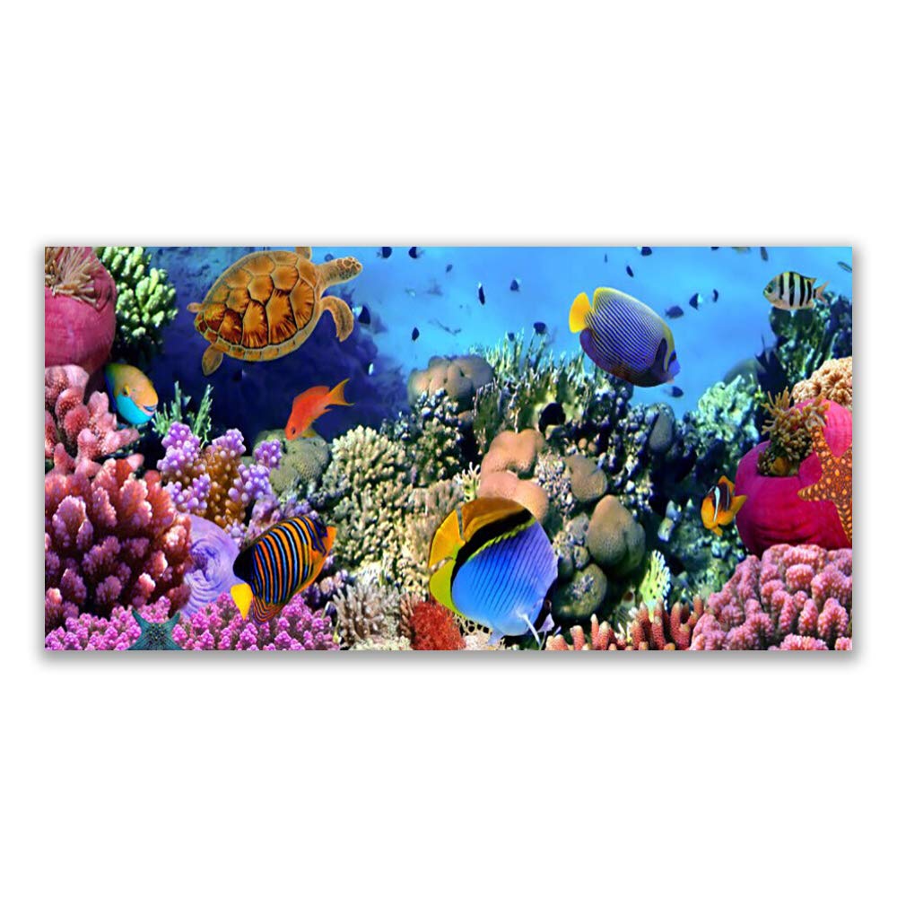 Déco mural moderne de prestige - Impression sur verre trempé Tulup 120x60cm récif corallien