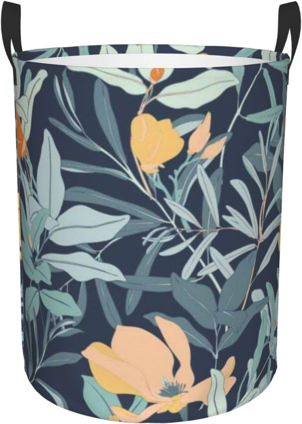 Trending Bright Seamless Pattern Round Oxford Fabric Laundry Basket With Side Handles Medium
