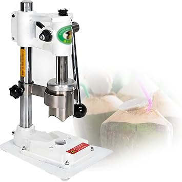 Manual Coconut Opener Tool,Stainless Steel Coconut Puncher & Shell Opener Machine,Effortless 2-Second Opening for Green Coconuts,No Knives Needed,Durable & Rust-Proof,White