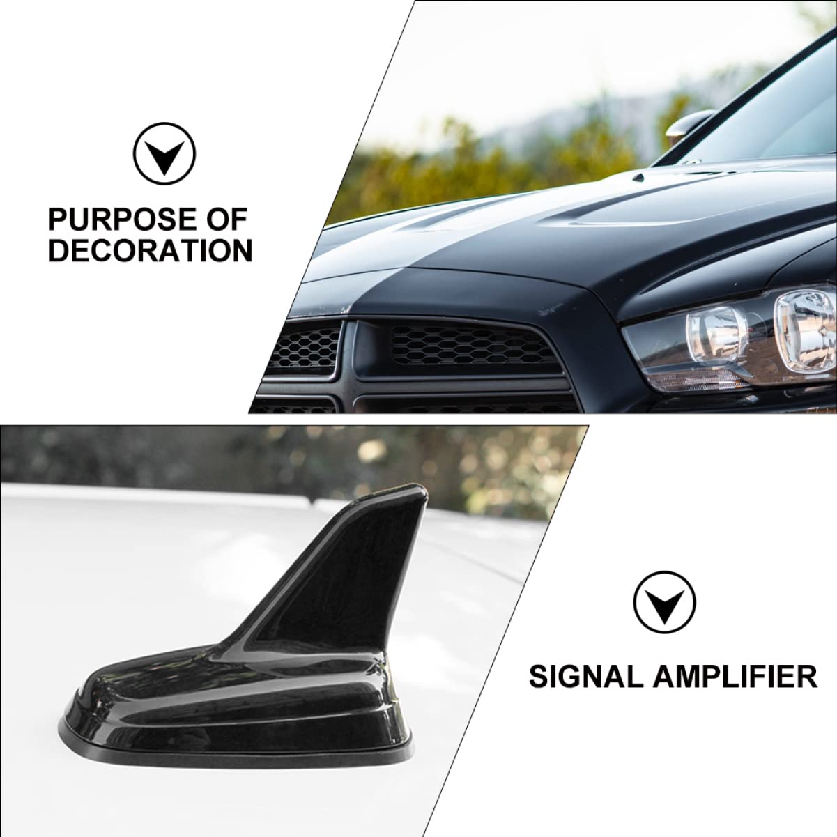 OSALADI 2pezzi Antenna Per Auto Finestra Squalo Antenna Di Ricambio Per Segnale Radio Installazione Facile Resistente Alle Intemperie Compatibile Con Seat
