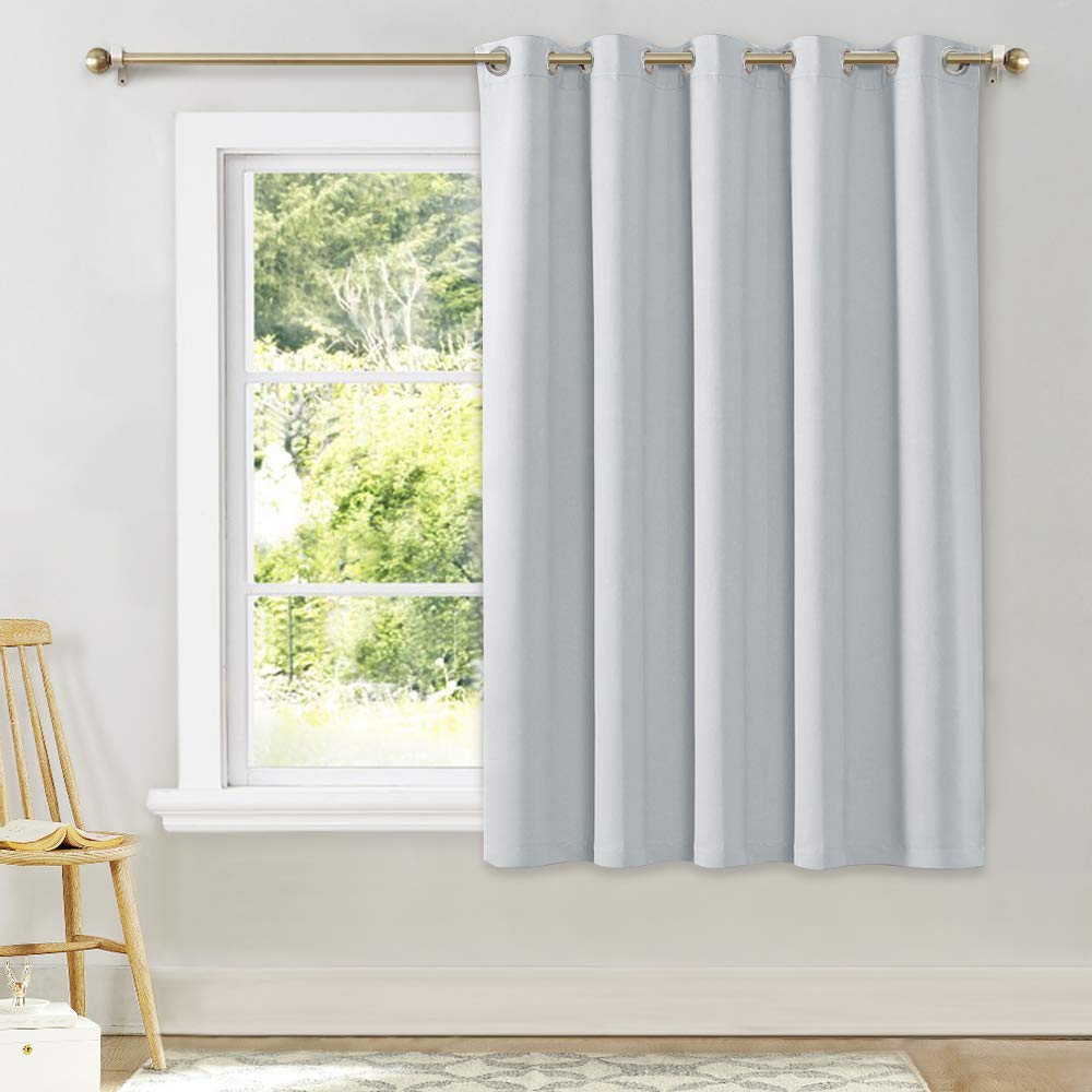 NICETOWN Room Darkening Curtain - Window Treatment Thermal Insulated Grommet Room Darkening Curtain/Drape for Bedroom (Cloud Grey, 1 Panel, 70 by 63)