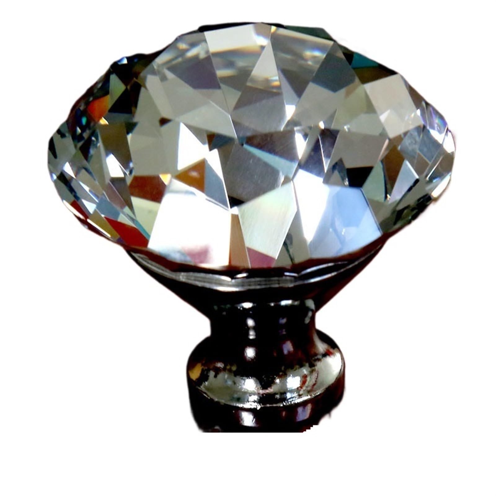 Boutons de tiroir diamant argent meuble TV et poignée placard cuisine