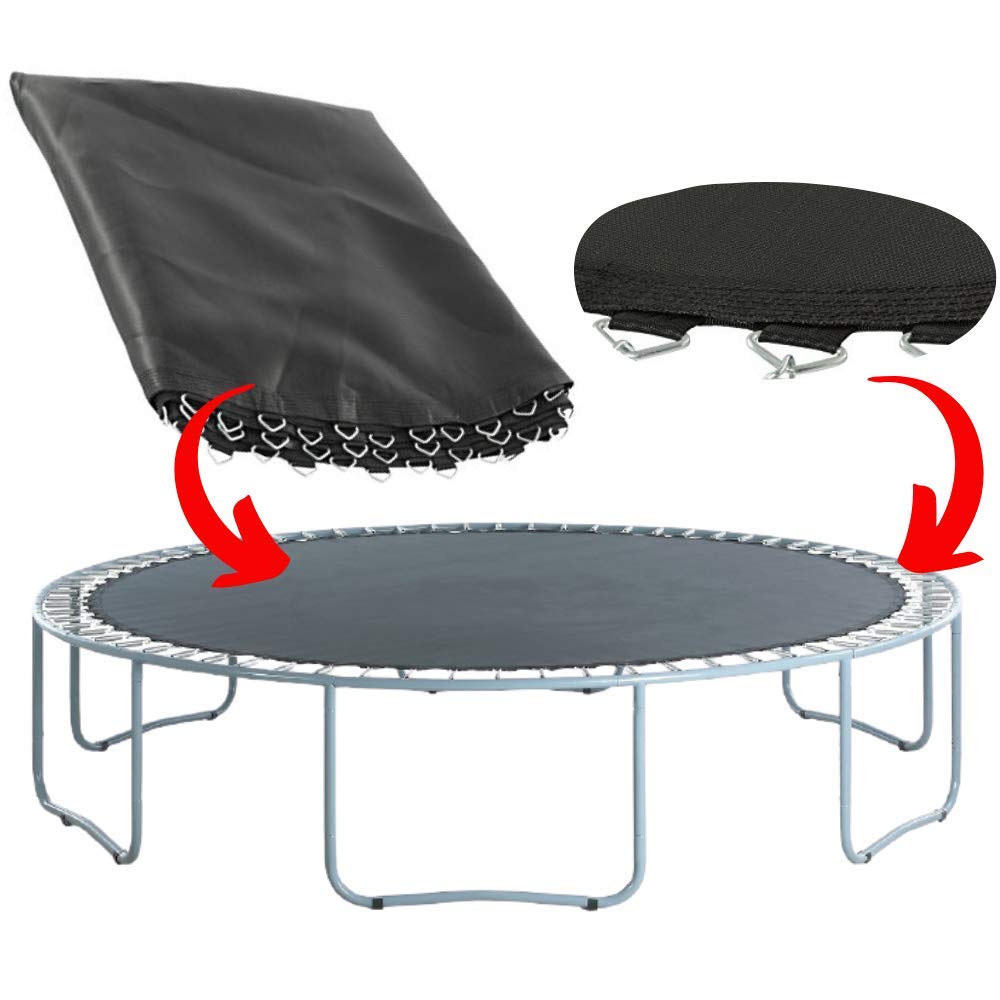 Trampoline Replacement Jumping Mat, Fits for 17 x 15 FT. Oval Frames with 96 V-Rings, Using 7" springs-MAT ONLY