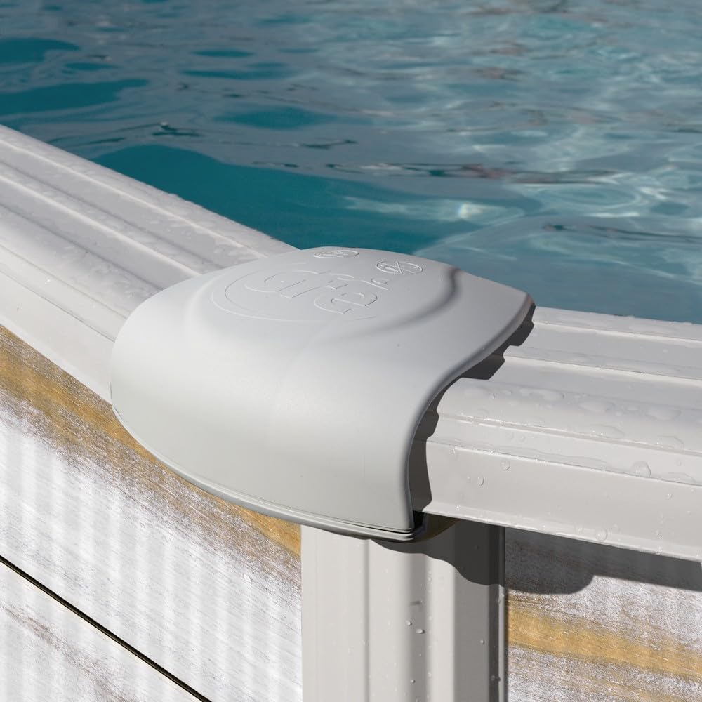 Piscina de Acero Elevada,Ovalada con Aspecto Acero Nórdico. Piscinas Desmontables para Jardín. 730 x 375 x 132 cm - Piscina Gre KITPROV7388N Islandia.