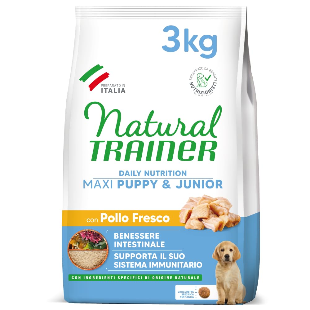 Natural Trainer Cibo per Cani Maxi Puppy & Junior con Pollo - 3kg
