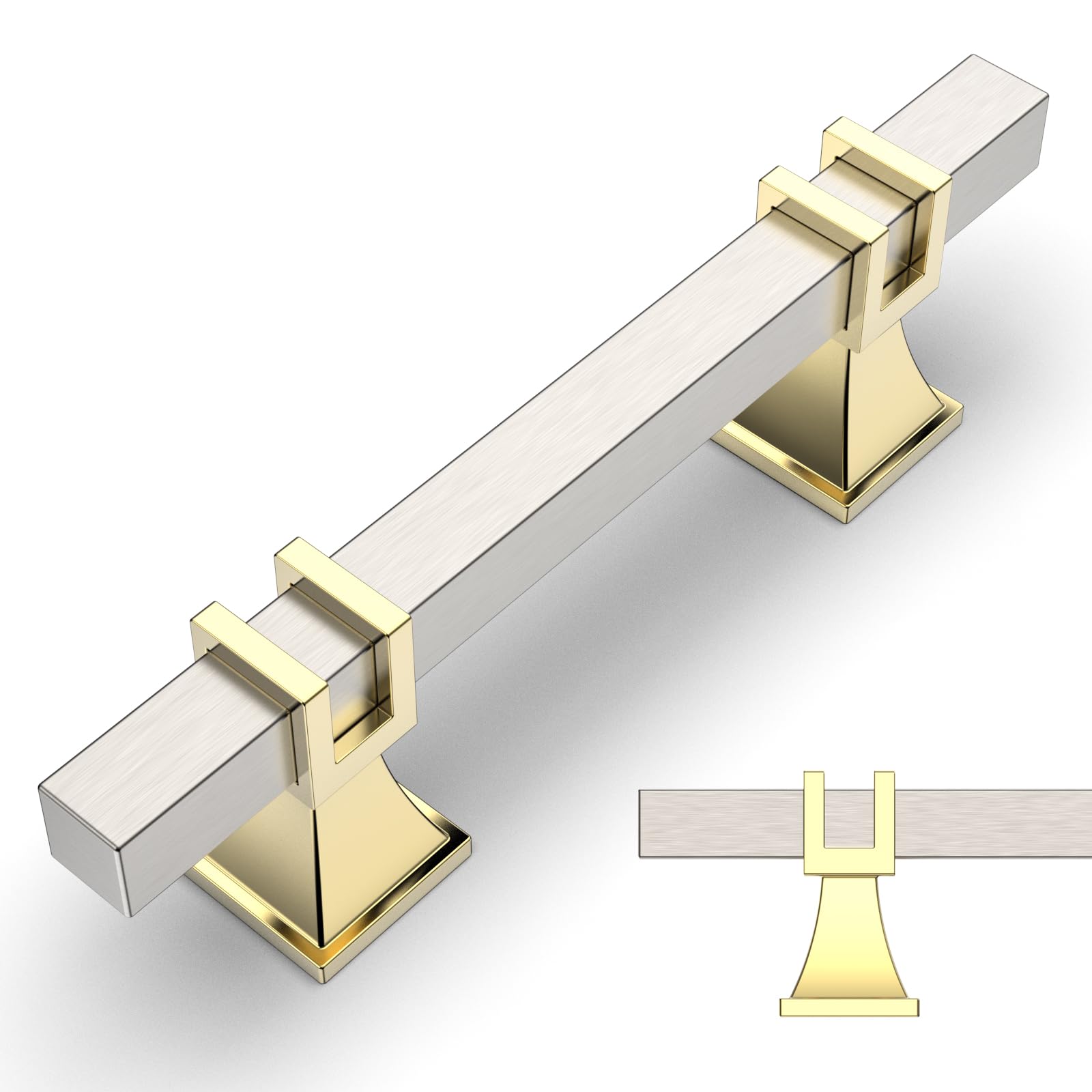 Amerdeco 10 Pack Brushed Gold Cabinet Pulls 5 Inch(128mm) Hole Center Drawer Pulls Cabinet Hardware Kitchen Cabinet Handles for Bathroom Dresser Pulls ZH0067 — Amazon image 26