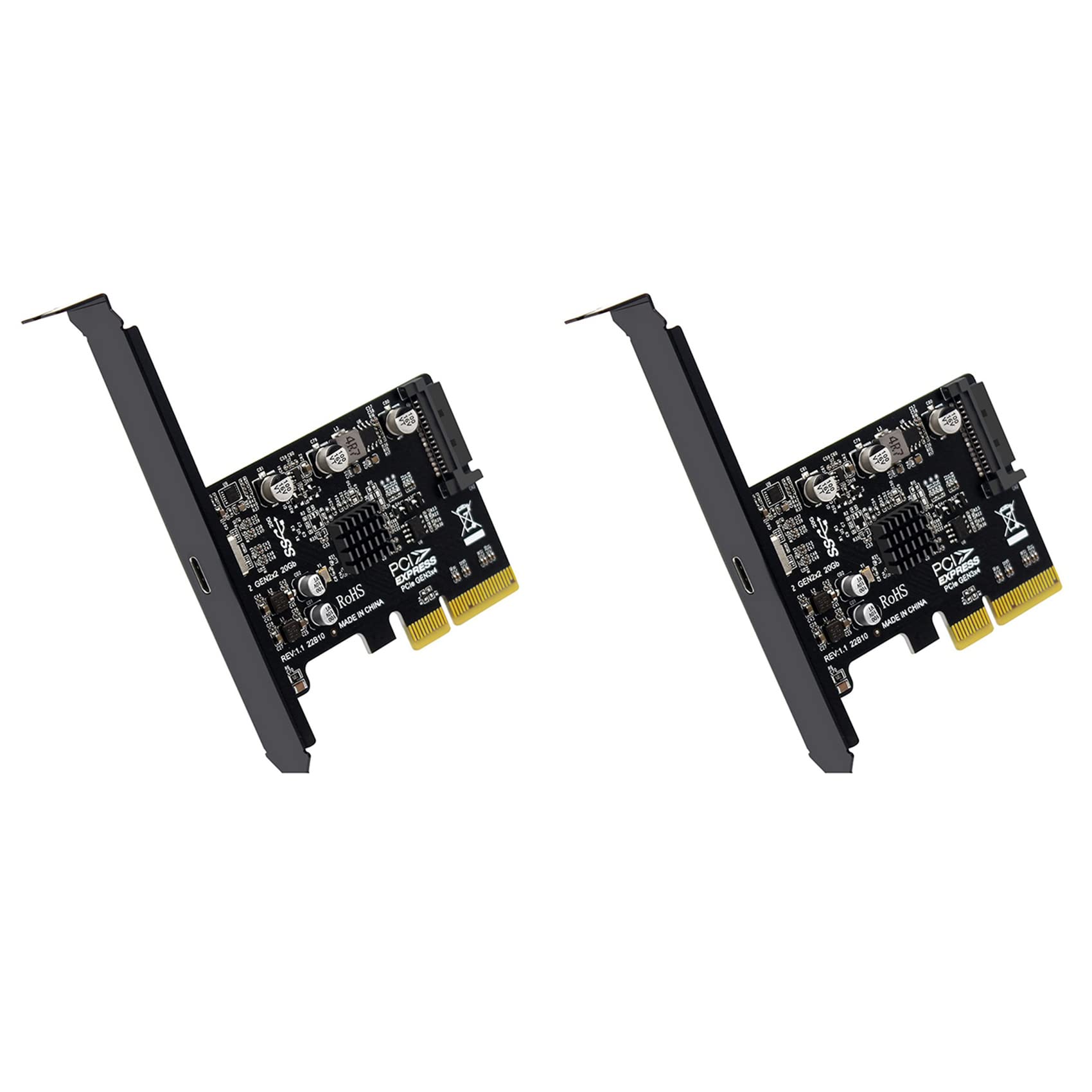 2 x USB PCIE karta C PCI-Express 4X na USB 3.2 Gen 2 x 2 (20 Gbit/S) ASM3242 chipset do 8/10/Linux
