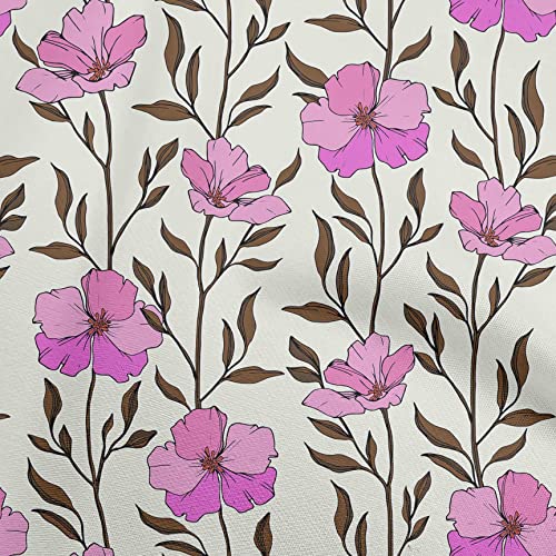 oneOone Silk Tabby Light Pink Fabric Floral Craft Projects Decor Fabric Printed By The Yard 42 Inch Wide-77