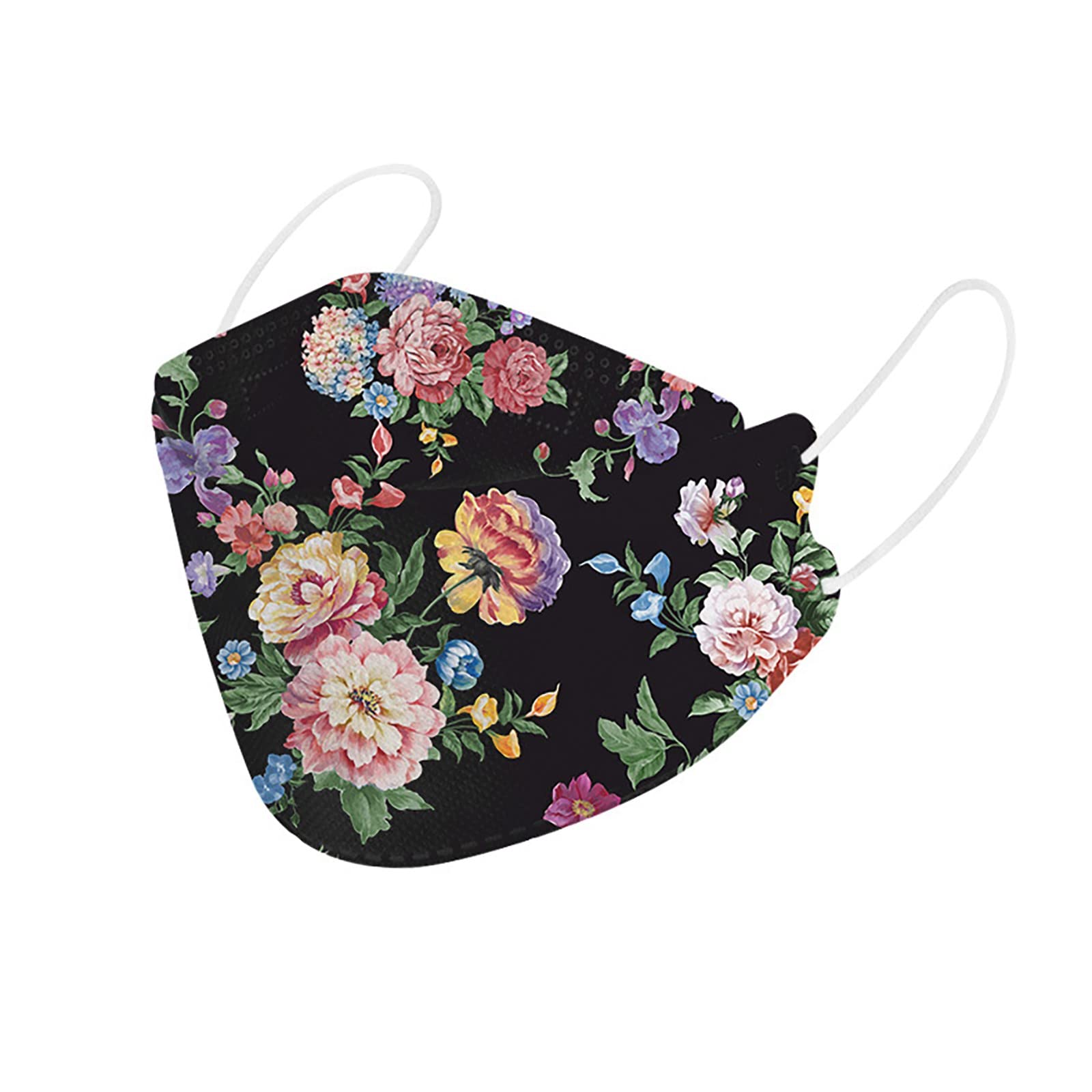 RMH Pack of 10 Adult Disposable 3D Print Mouth and Nose Protection Neckerchief Masks Colourful Motif 4-Layer Disposable Mouth Cloth Dustproof Breathable Cloths Bandana Scarves for Men Women