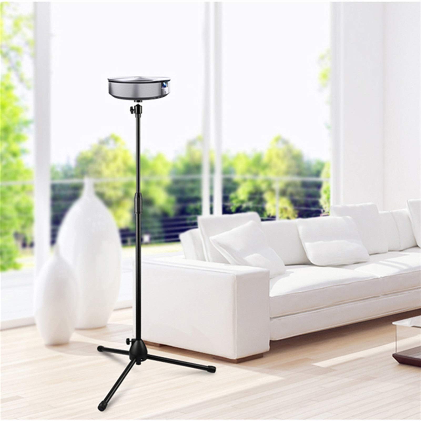 Stand del Proiettore, Supporto Regolabile Mini proiettore per uso domestico Stand da pavimento Treppiede Titolare supporto Staffa regolabile 74cm-141cm per mini proiettore, nero Supporto all'aperto pe