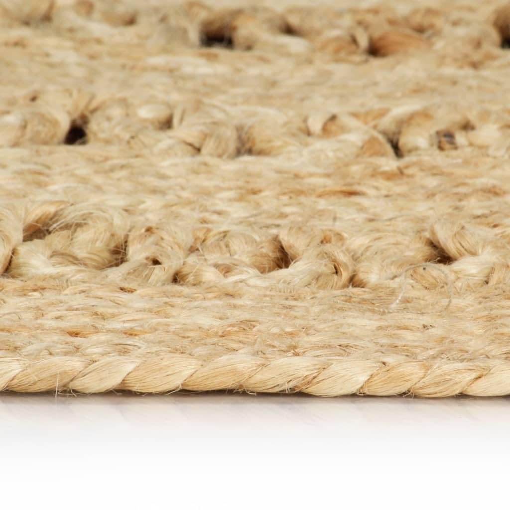 Tappeto Rotondo in Juta Intrecciata 90 cm Naturale