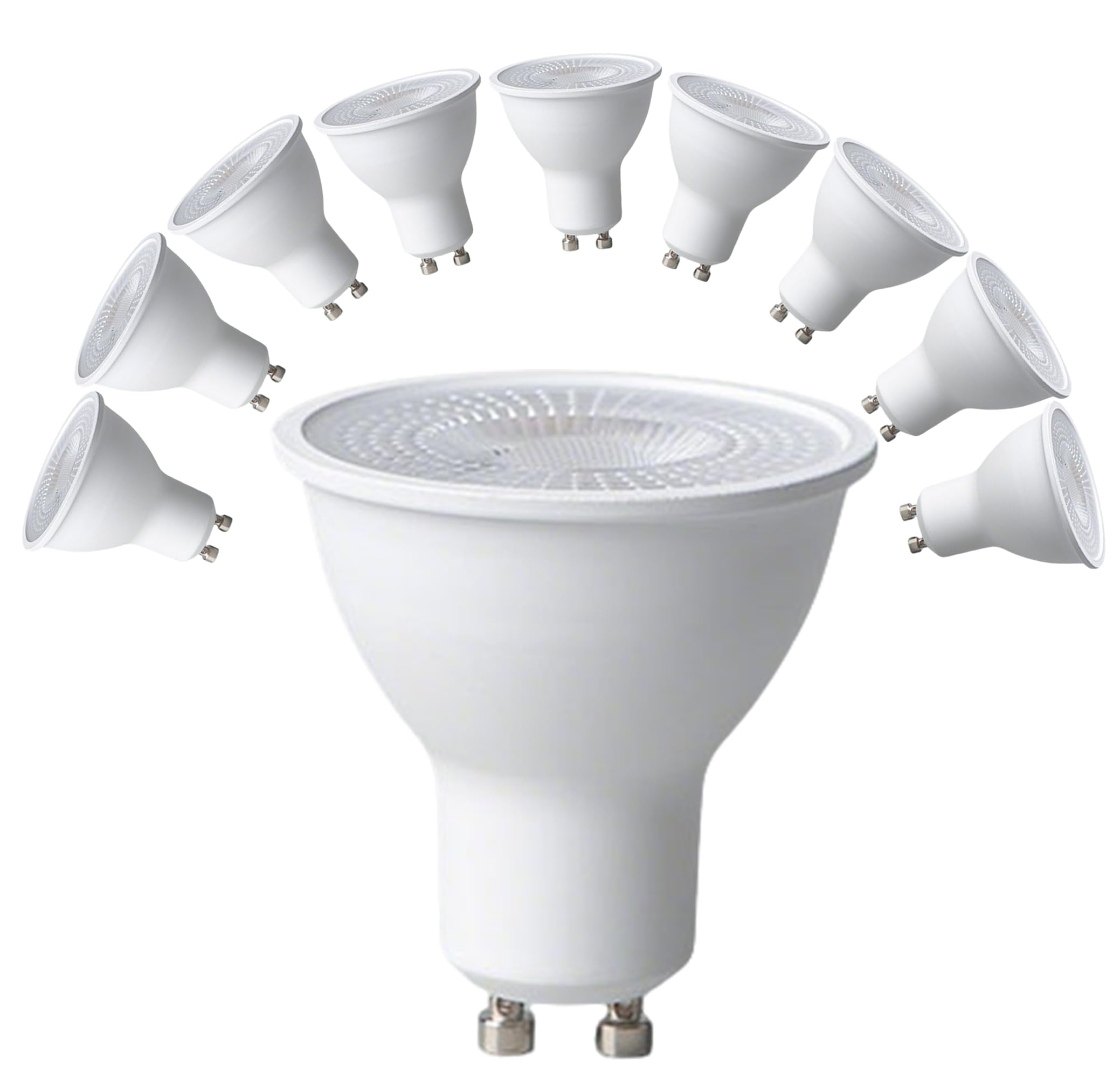 GU10 LED Light Bulbs Dimmable, GU10 Bulb Replacement for Recessed Track Lighting, 5.5W LED Bulbs with 38°Flood Beam for Kitchen, Range Hood, Living Room, Bedroom, 10 Pack (Warm White 2700K)