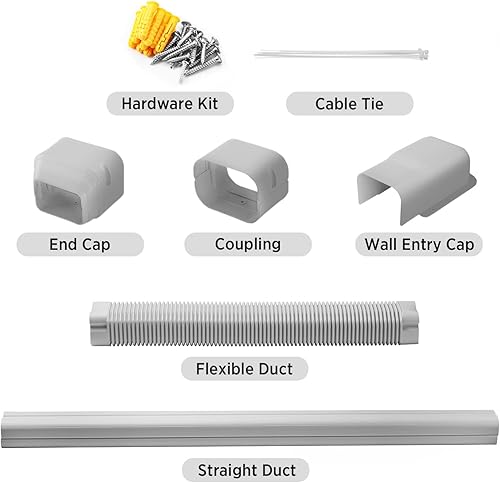 Miniatura 3 de TURBRO 3 '' W × 7.5' L Línea decorativa PVC Kit de cubierta para mini split y aire acondicionado central, sistemas de bombas de calor de CA