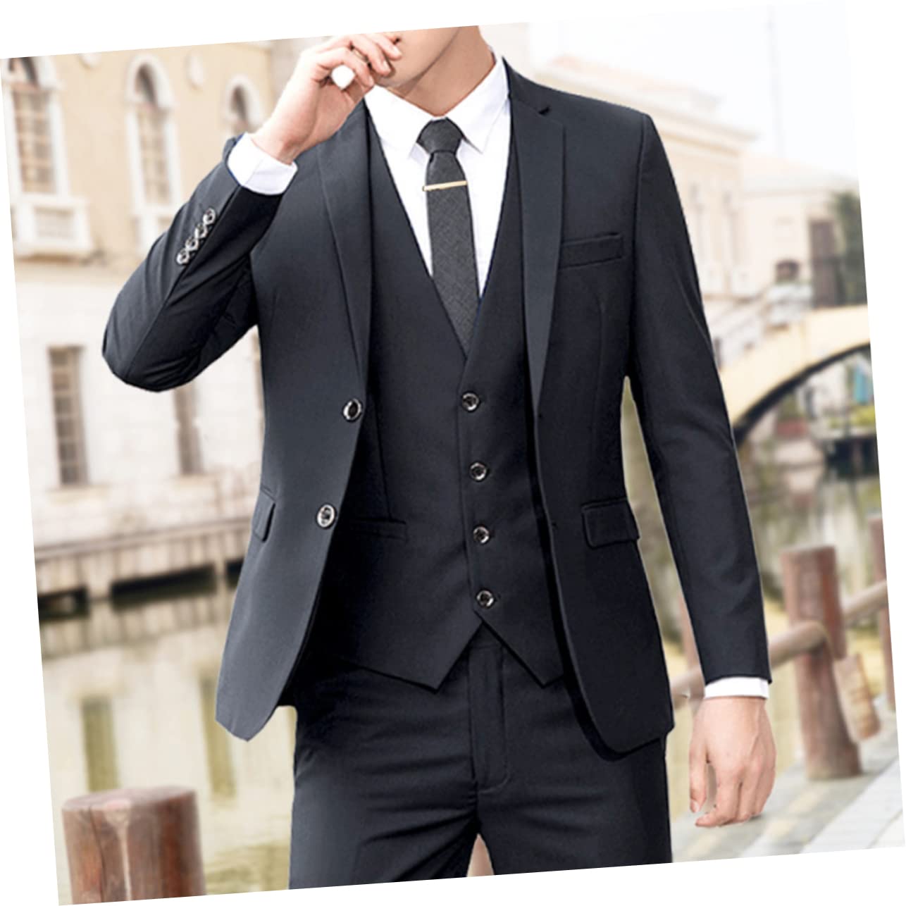 GALPADA 3 Piezas Clip De Corbata Corbatas De Esmoquin Para Hombres Barra De Corbata De Negocios Traje De Hombre Cierre De Corbata Clips Negros Corbatas Para Hombres Barra De Corbata Para