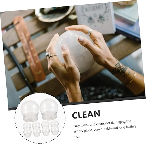 Miniatura 7 de Didiseaon Bombillas redondas, mini frascos, 30 unidades, globo de nieve, plástico, barro, transparente, globo, mini botellas de plástico