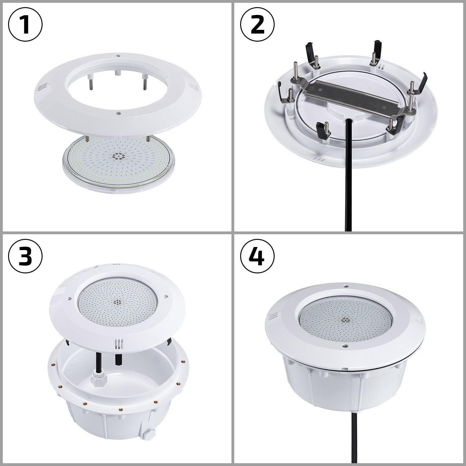 ledbox Lámpara LED Slim PAR56 para Piscinas, 12V AC/DC, IP68, 35W, Blanco Neutro