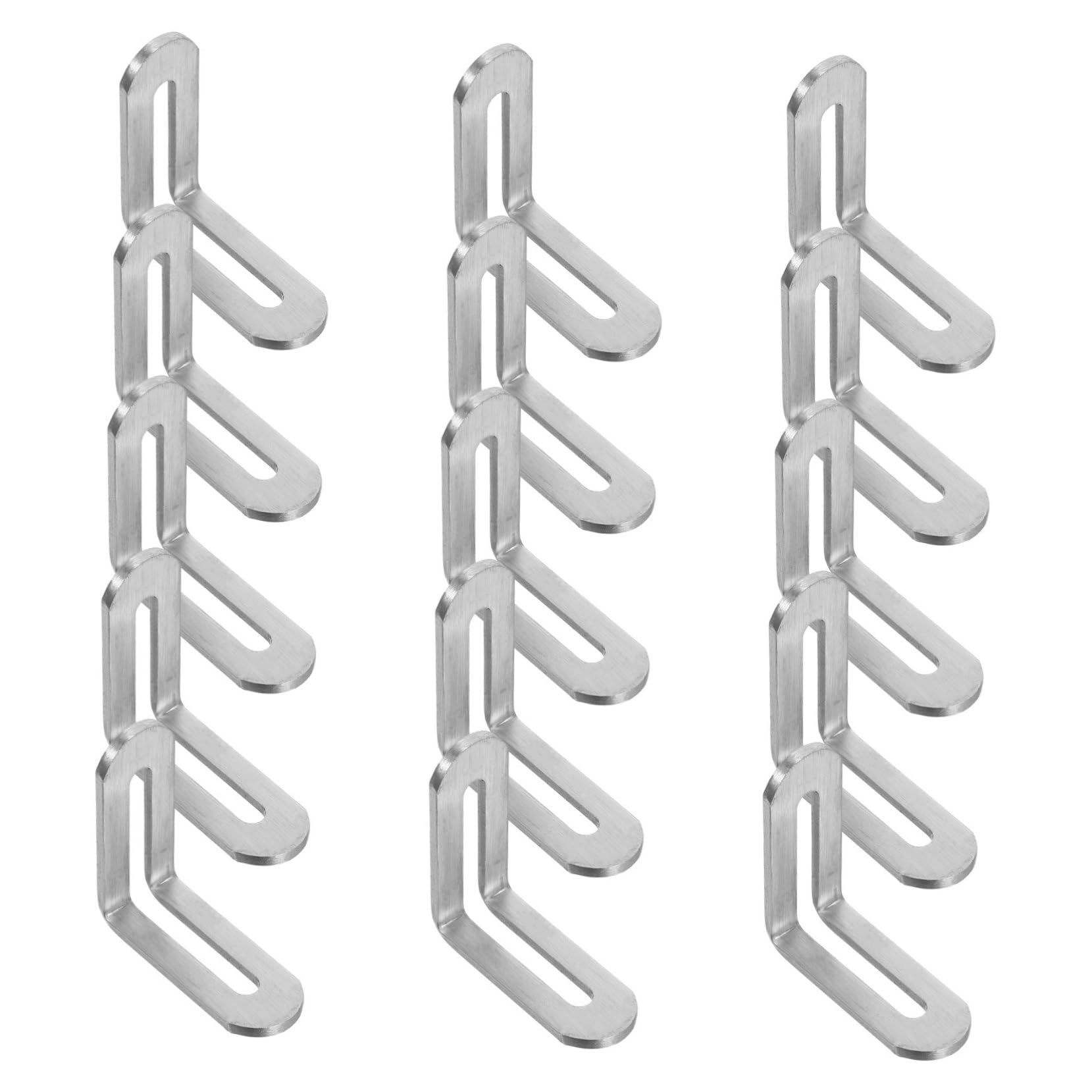 Équerres de fixation en L lot de 20, connecteurs d'armoires et supports en acier inoxydable argenté