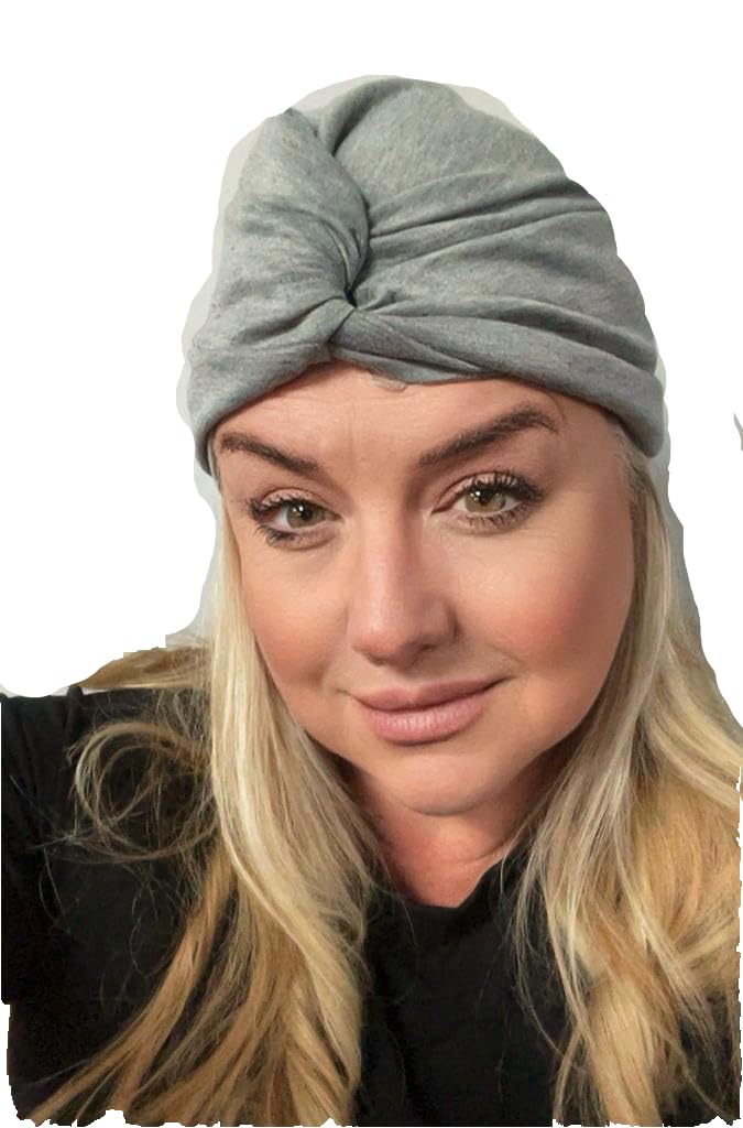 Djc Women's Grey Chemo Headwear Beanie Hat For Cotton Bamboo Beanie Cap Turban Alopecia Hair Loss Scarf (Grey)