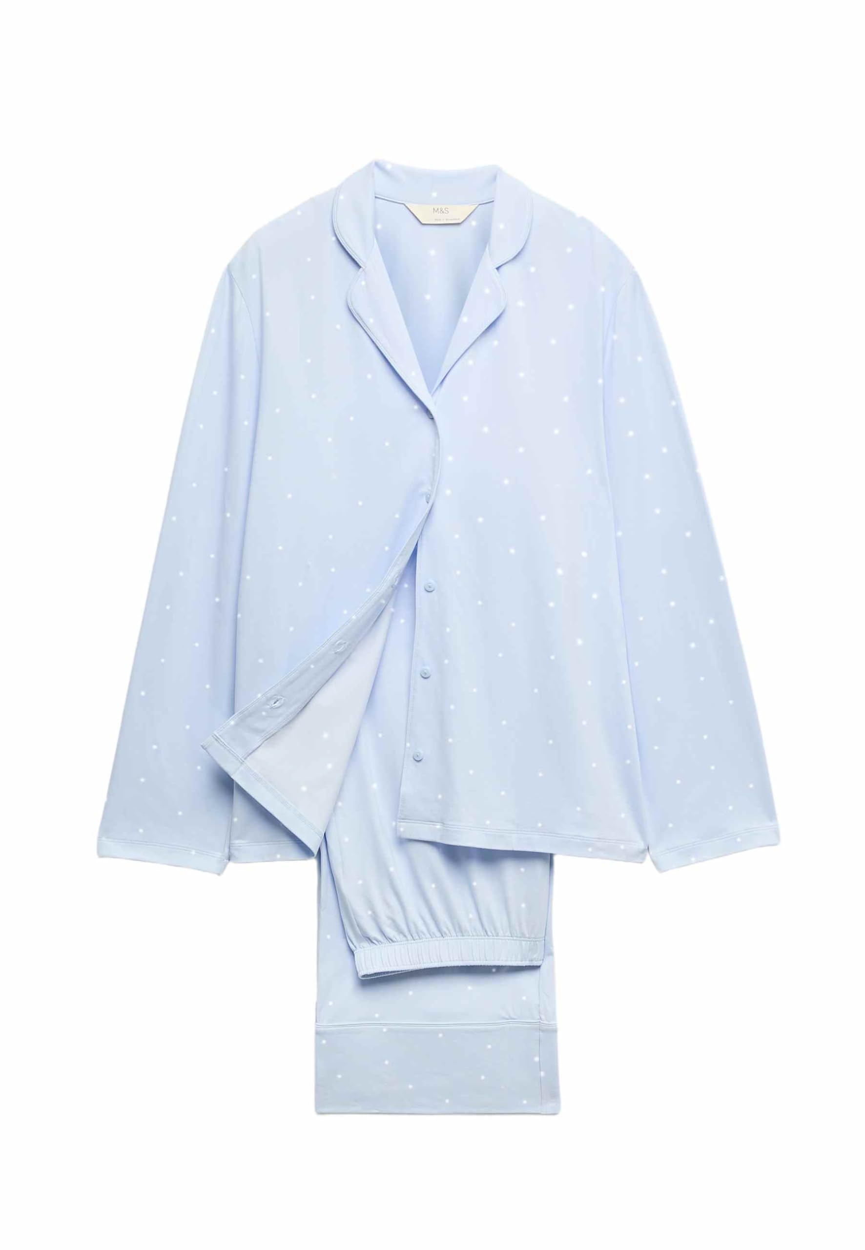 Marks & Spencer Donna Set Pigiama Morbido con Colletto Revers e Motivo – vestibilità Regolare – con Stretch
