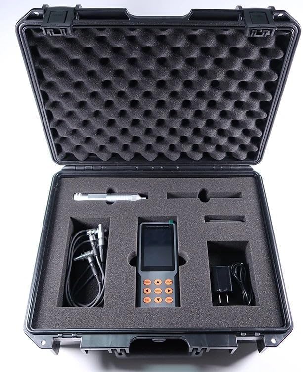 VTSYIQI Ultrasonic Hardness Tester Meter and accessories in a protective case