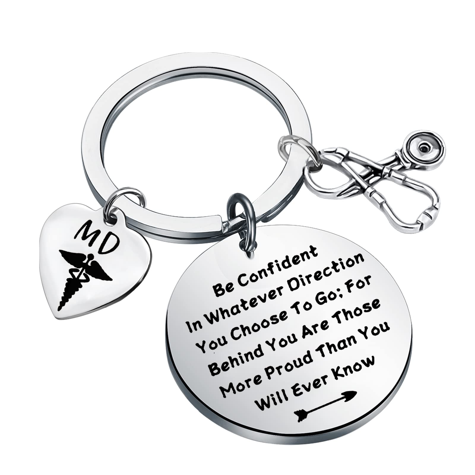 LQRI MD Gifts Keychain Medical Doctor Gifts New Doctor Gifts MD Med Medical School Graduation Gifts Student Doctor Gifts